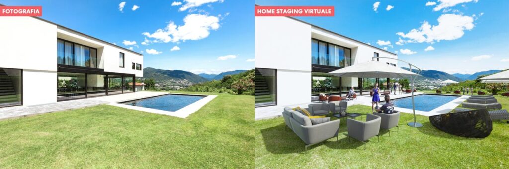Virtual home staging di un giardino